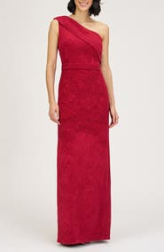 JS Collections Briella One-Shoulder Column Gown
