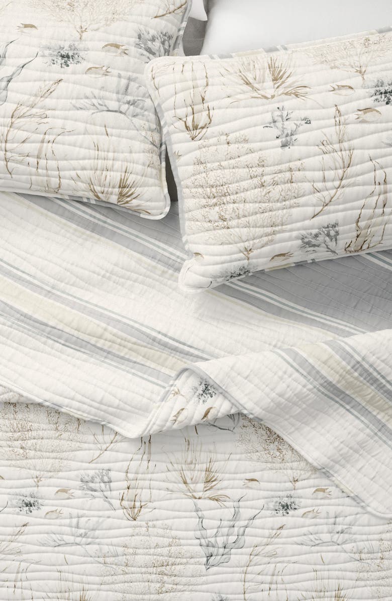 Woven & Weft Coastal Print Quilt & Shams Set, Main, color, Sea Maze