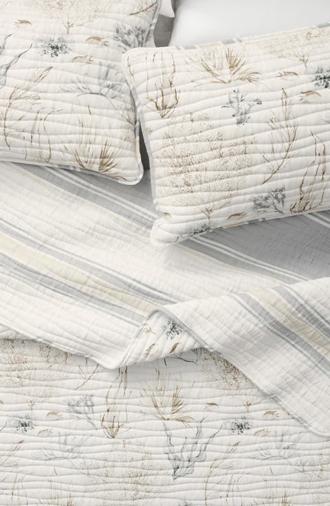 Coastal Print Quilt & Shams Set