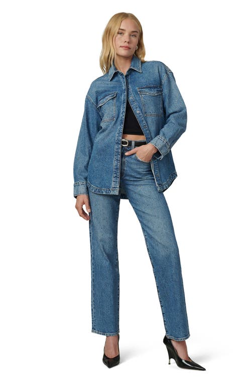 Joe's The Margot Embellished High Waist Straight Leg Jeans In Blue