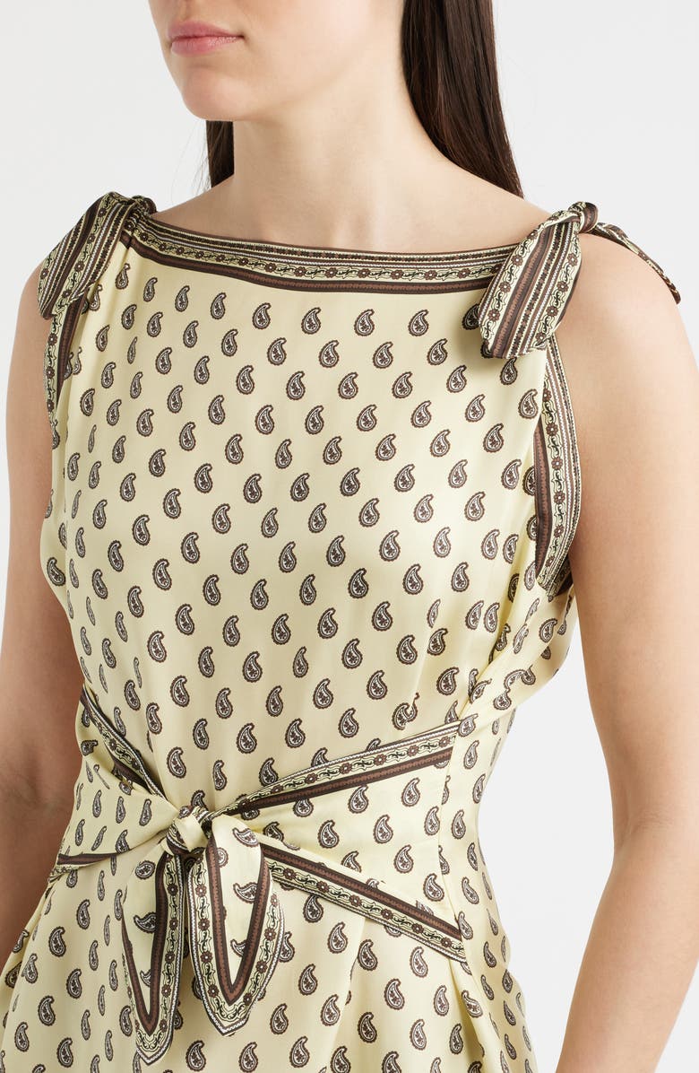 DÔEN Amorette Taormina Paisley Silk Twill Column Dress, Alternate, color, Sunlight Taormina Paisley