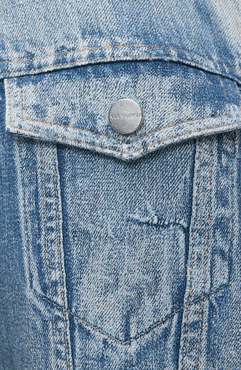 AllSaints Anders Crop French Terry Illusion Shacket, Alternate, color, Illusion Indigo