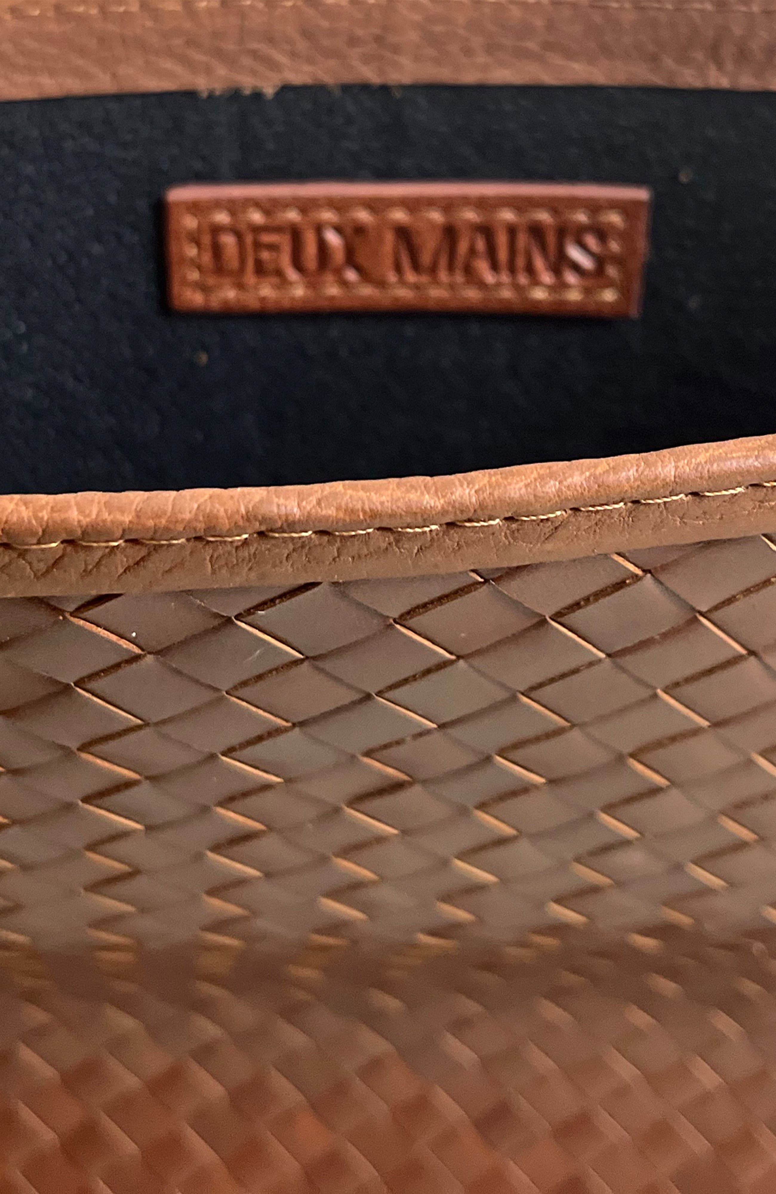 Deux Mains Woven Laptop Sleeve, Alternate, color, Brown