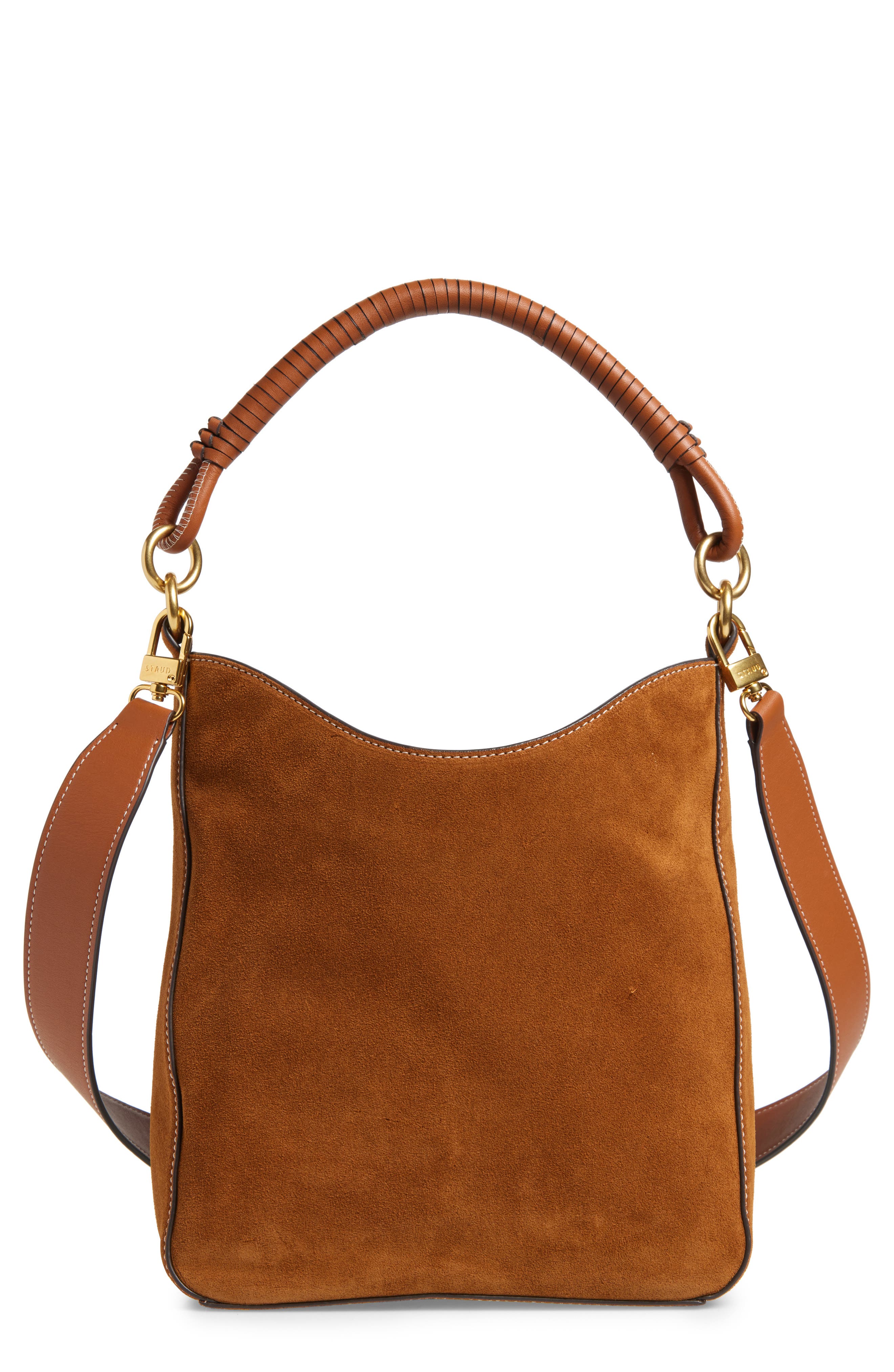 STAUD Mel Suede Shoulder Bag, Main, color, 