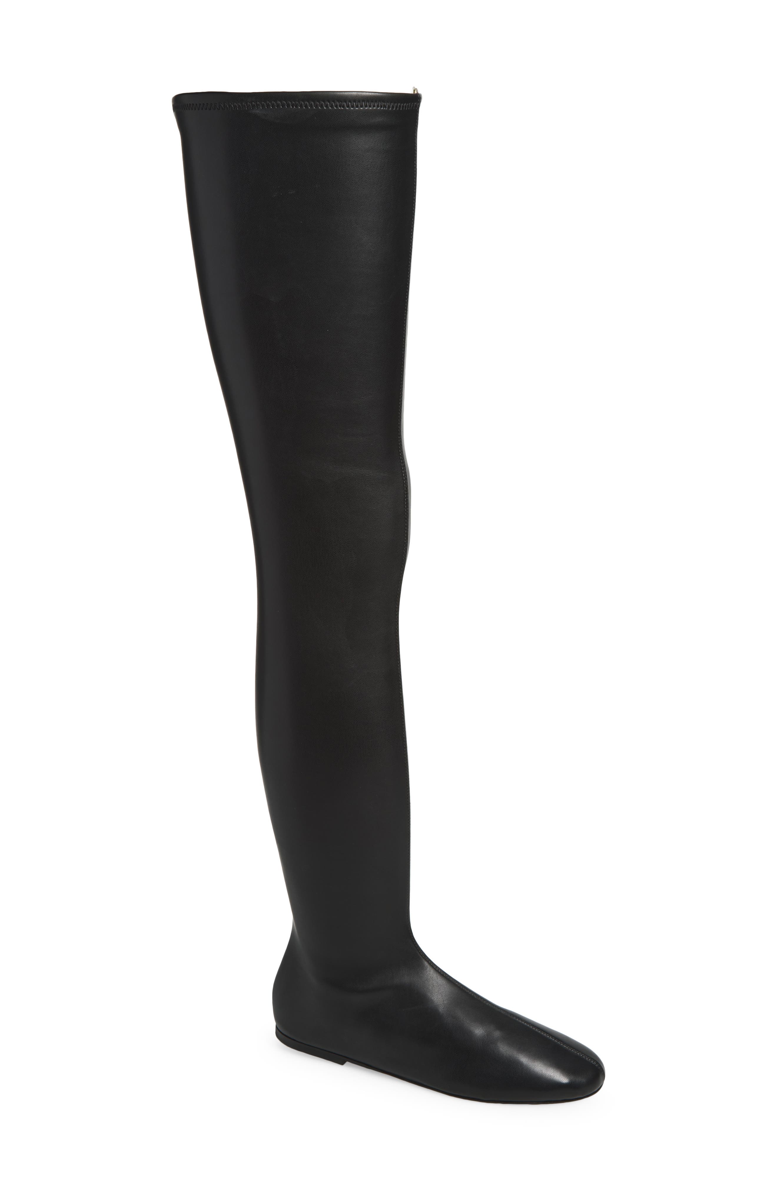 Flat Stretch Over the Knee Boot, Main, color, BLACK