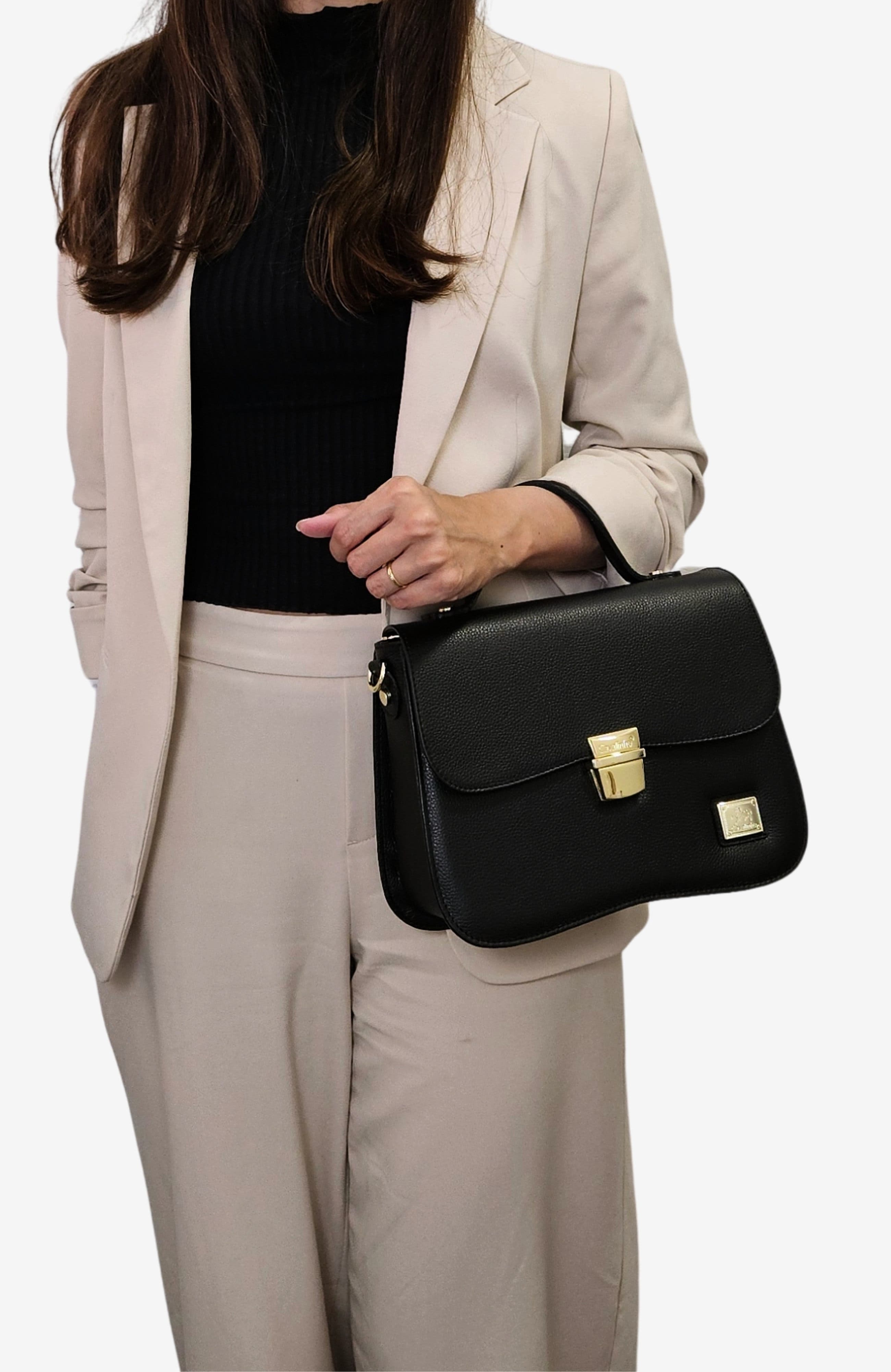 Muse 600 Pebbled Leather Handbag, Alternate, color, Black