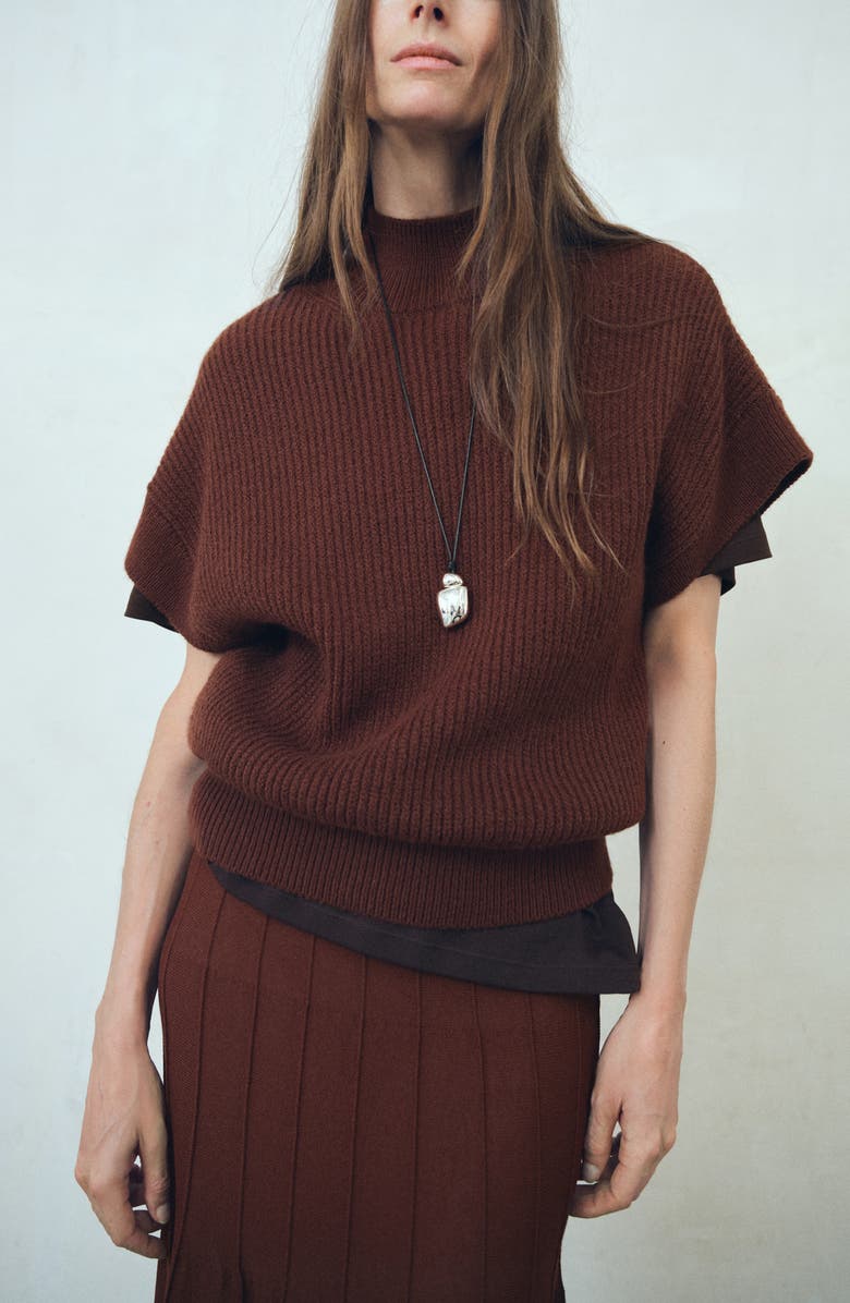 MANGO Seam Maxi Skirt, Alternate, color, Brown