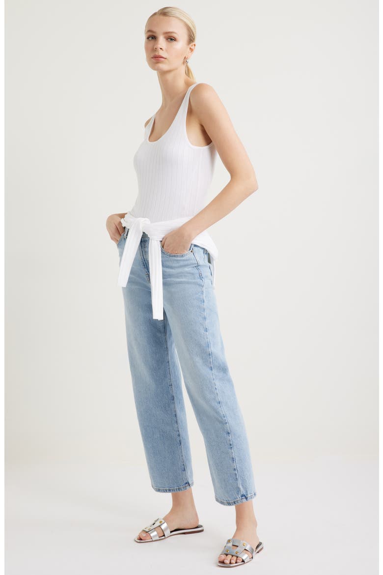 Slim Scoop Neck Rib Tank, Alternate, color, WHITE