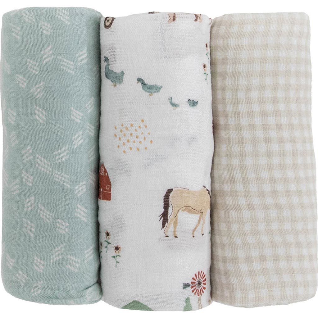 Little Unicorn 3-pack Cotton Muslin Swaddle Blankets In Multi