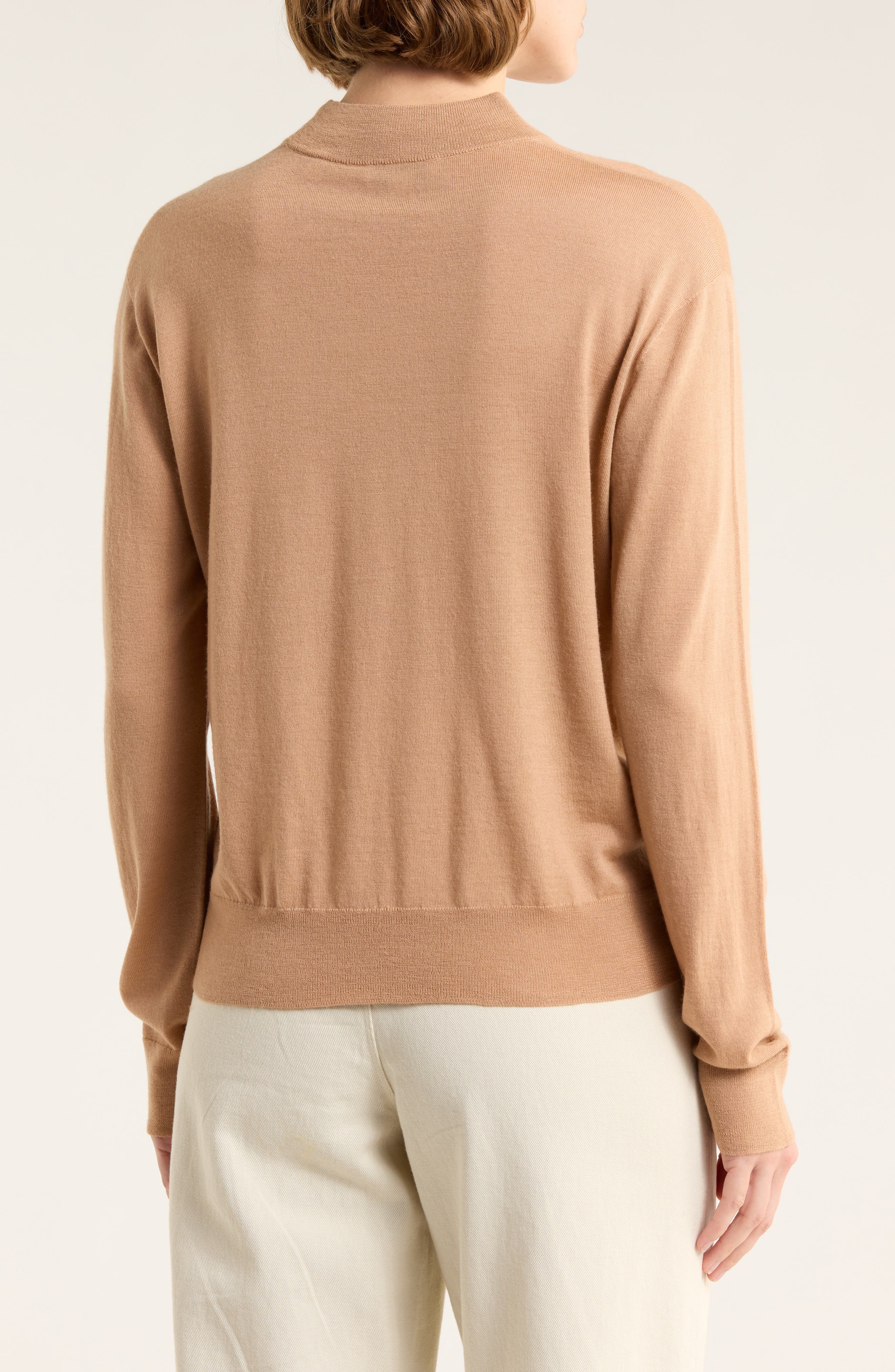 Mock Neck Wool Blend Pullover Sweater - image 2
