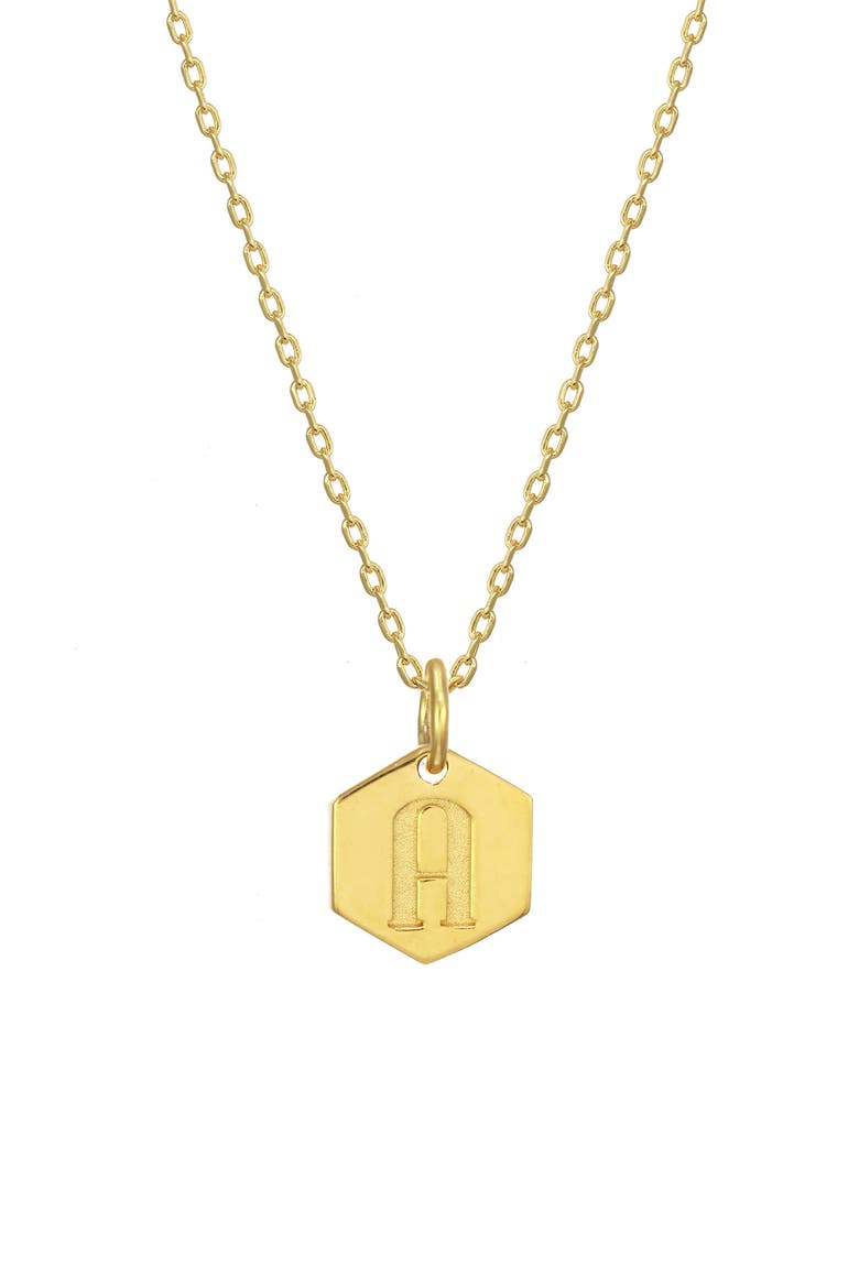 Monogram Initial Pendant Necklace, Main, color, GOLD A