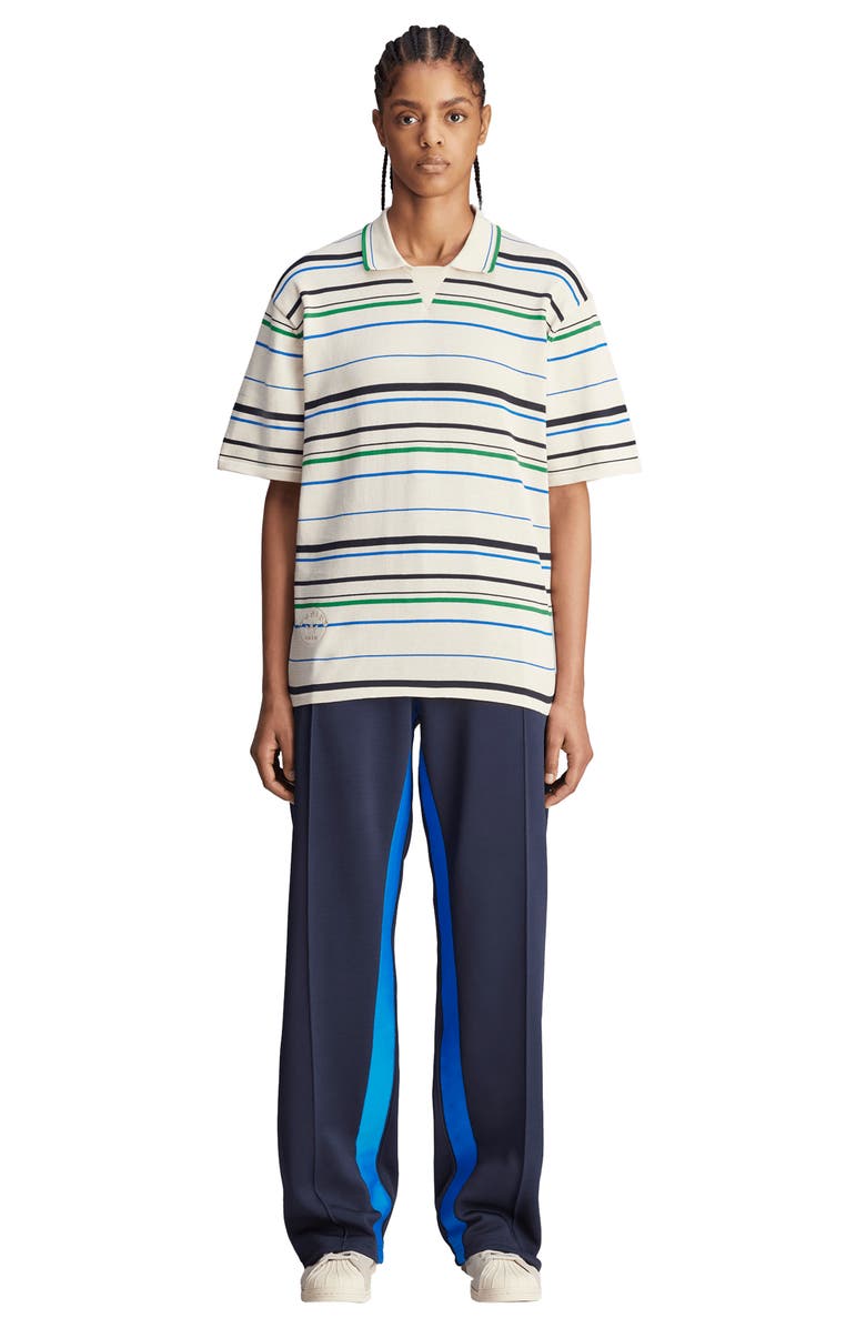 ADIDAS X WALES BONNER x Wales Bonner Stripe Cotton Blend Polo, Alternate, color, White/ Green/ Bluebird/ Indigo