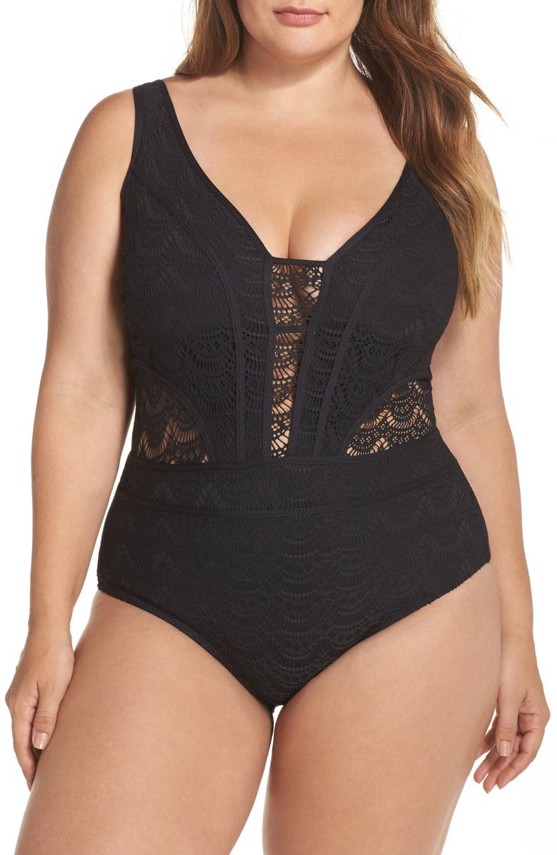 Becca Etc. Show & Tell One-Piece Swimsuit, Main, color, 
