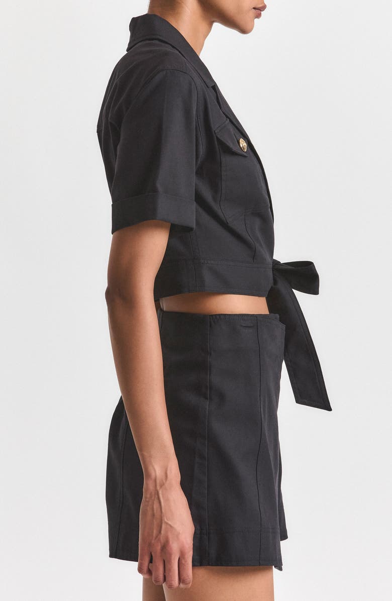 Derek Lam 10 Crosby Ragean Utility Wrap Top, Alternate, color, Black