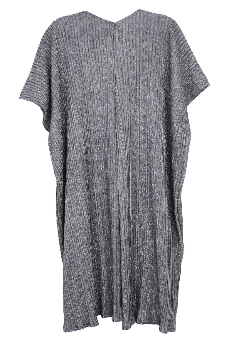 Pleated Shimmer Duster, Alternate, color, GUNMETAL
