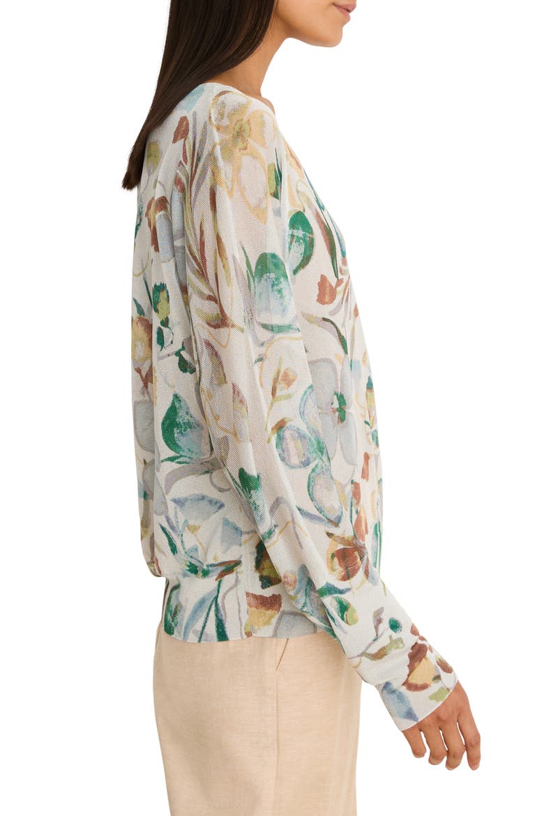 Pressed Flowers Metallic Sweater, Alternate, color, NEUTRAL MULTI