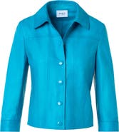 Akris punto Crinkle Napa Leather Trucker Jacket