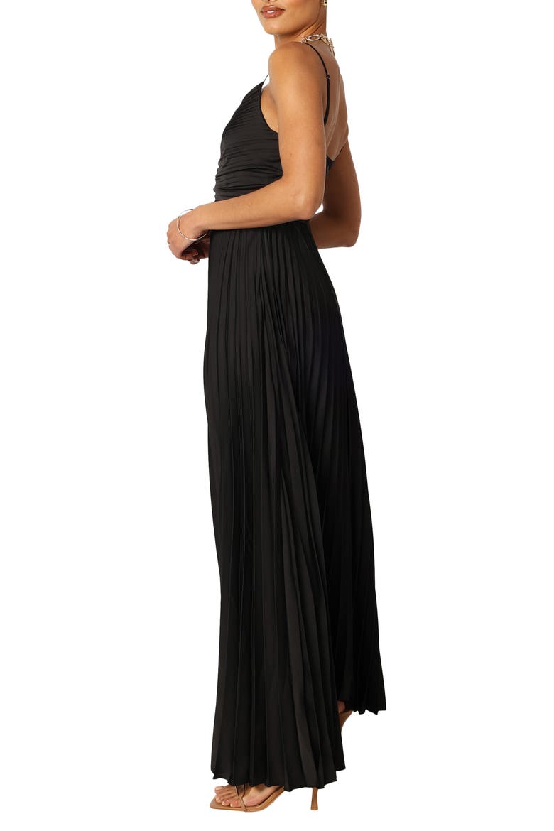 Naira Pleated Maxi Dress, Alternate, color, BLACK