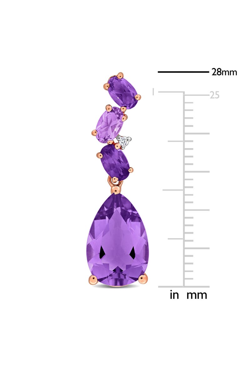 Amethyst & Diamond Drop Earrings 10k, Alternate, color, Amethyst