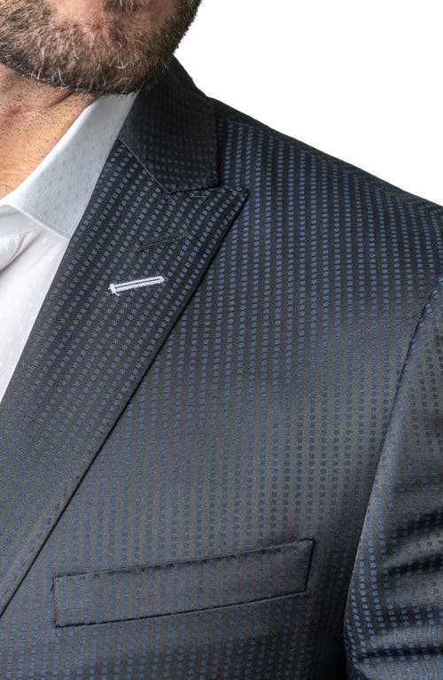 Maceoo Socrates Ponton Blue Geo Pattern Sport Coat In Blue