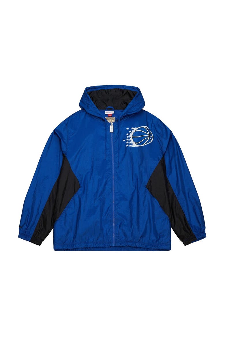 Men's Mitchell & Ness Blue Orlando Magic Playmaker Full-Zip Hooded Windbreaker Jacket, Alternate, color, Blue