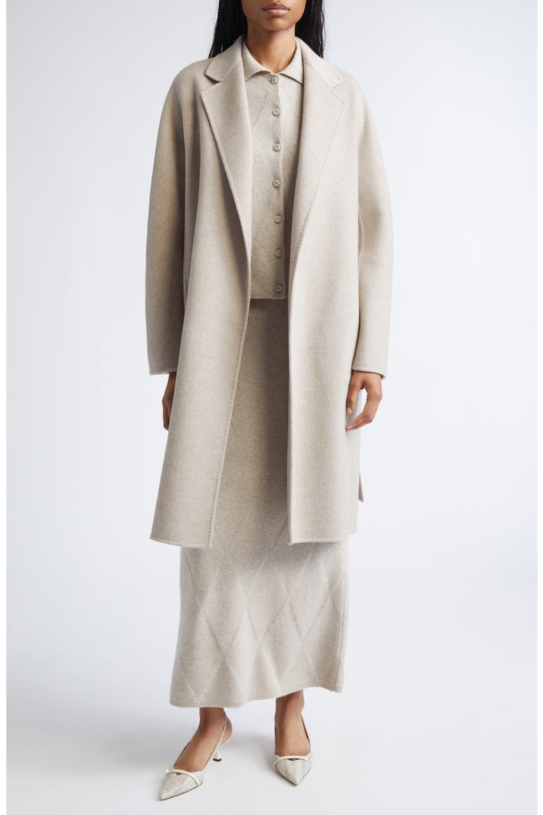 Aceri Cashmere Belted Coat, Alternate, color, SAND