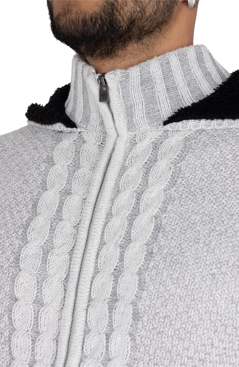 XRAY Hooded Full-Zip Mock Neck Sweater Jacket, Alternate, color, Oatmeal