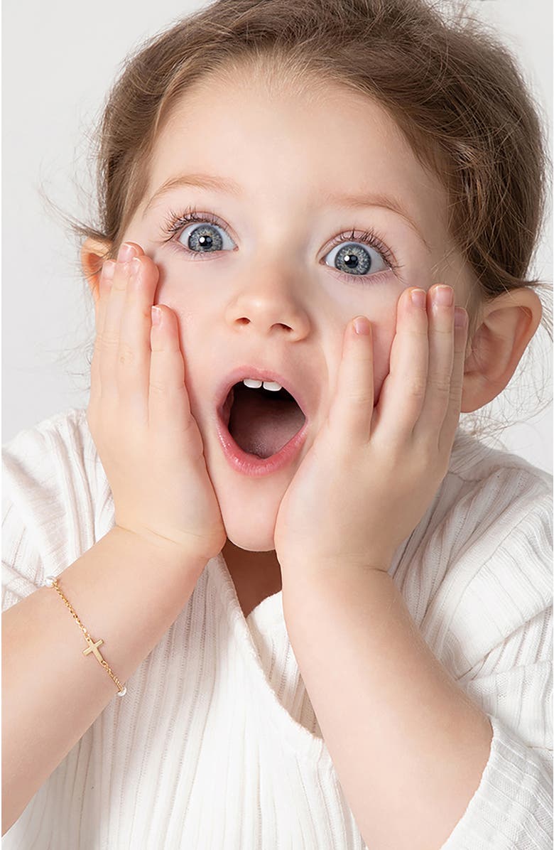 In Season Jewelry 14k Polished Cross Bracelet, Alternate, color, Gold