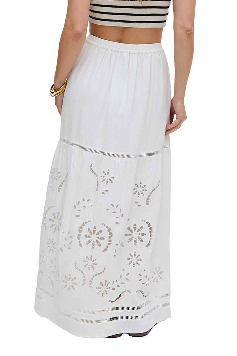 Georgina Lace Paneled Maxi Skirt, Alternate, color, White