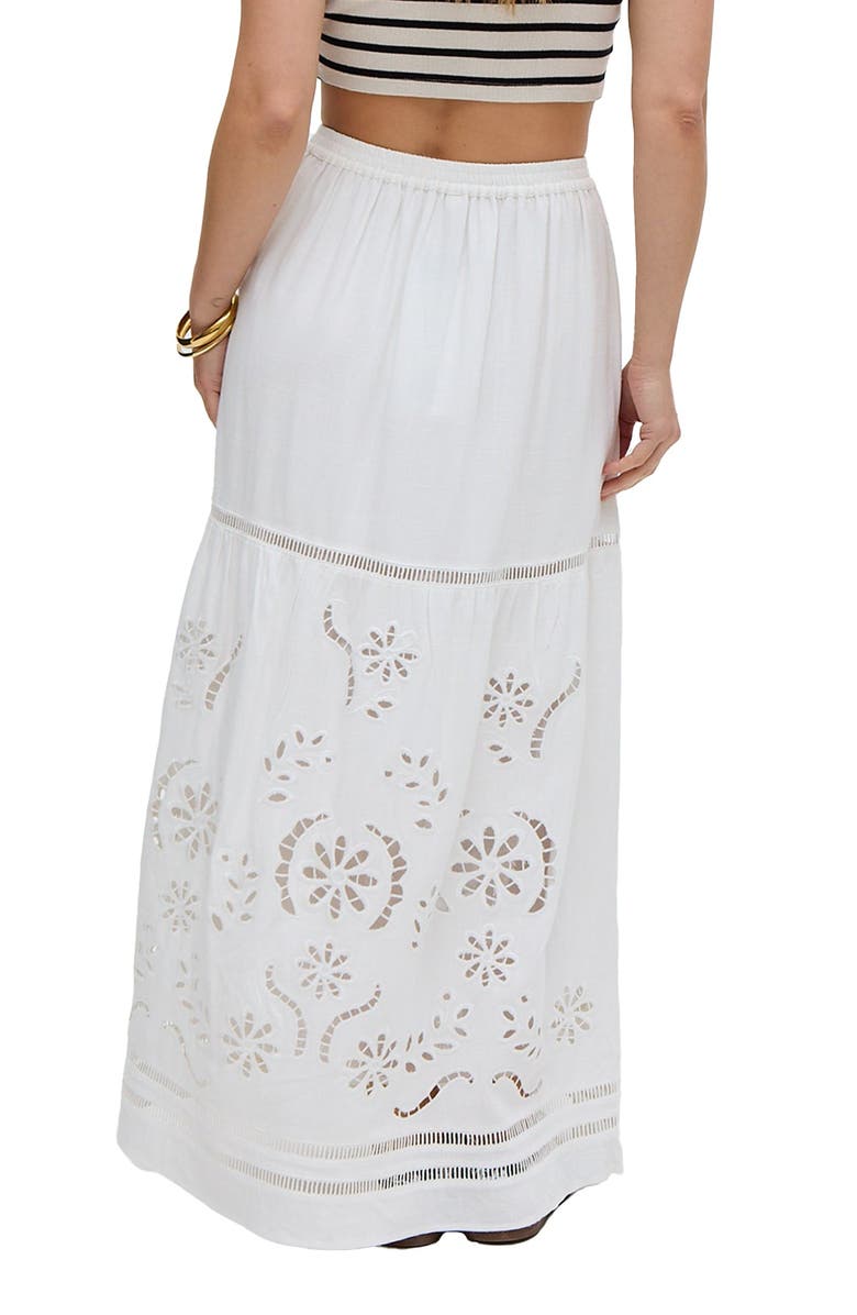 Raffya Georgina Lace Paneled Maxi Skirt, Alternate, color, White