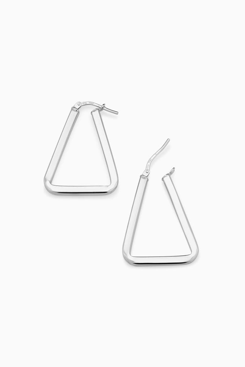 Trinity Hoops in Sterling Silver, Alternate, color, Silver