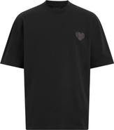 AllSaints Lover Oversize Heart Appliqué Cotton T-Shirt