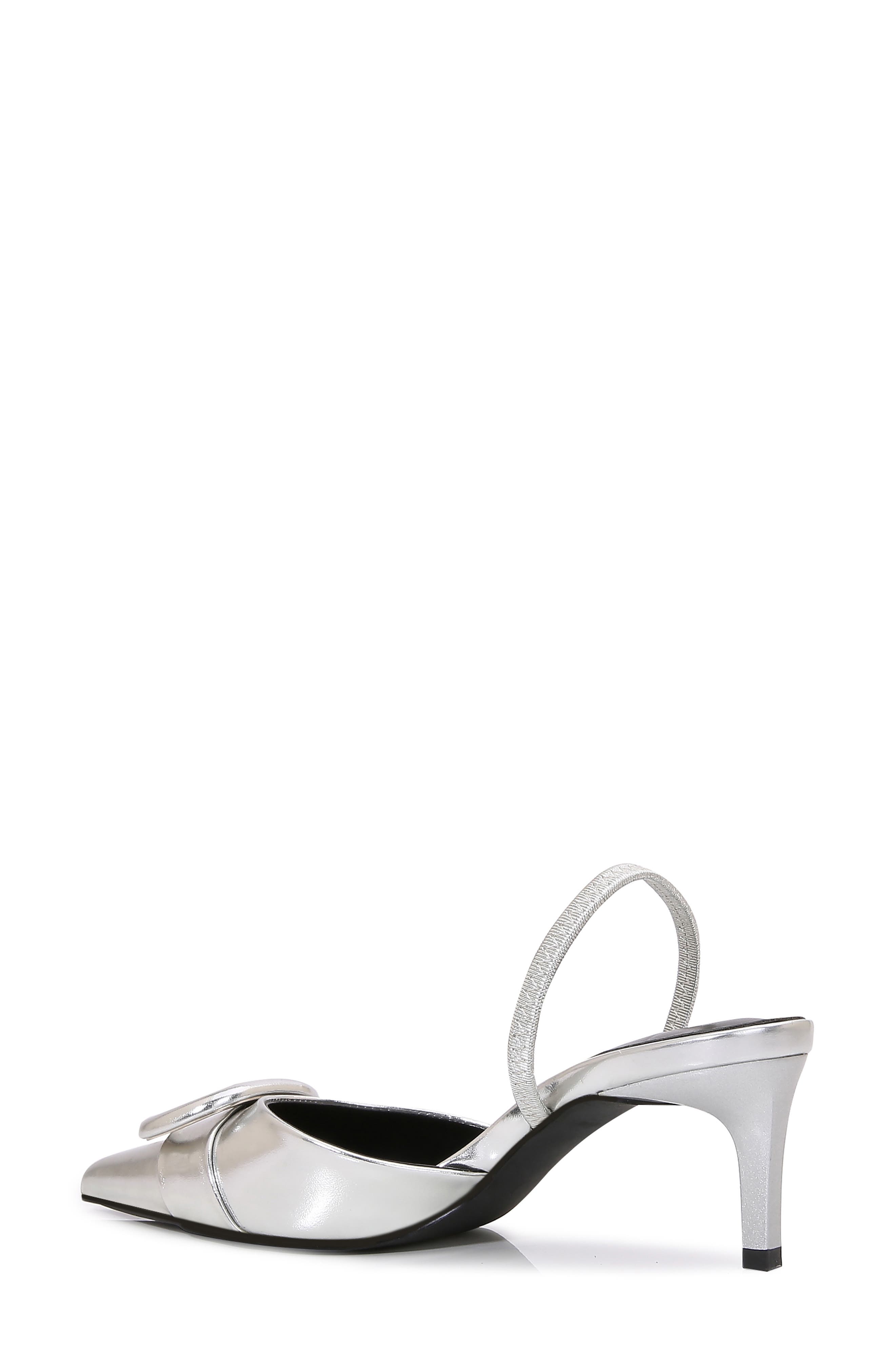Chiara Buckle Slingback Pump, Alternate, color, SILVER