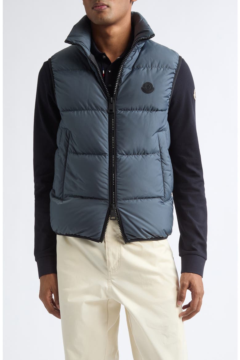 Gabas Down Puffer Vest, Main, color, DARK GULL GRAY
