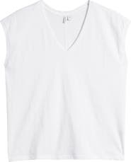 Nordstrom Sleeveless V-Neck Cotton T-Shirt