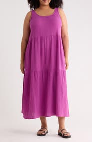 Eileen Fisher Organic Cotton Tiered Maxi Dress