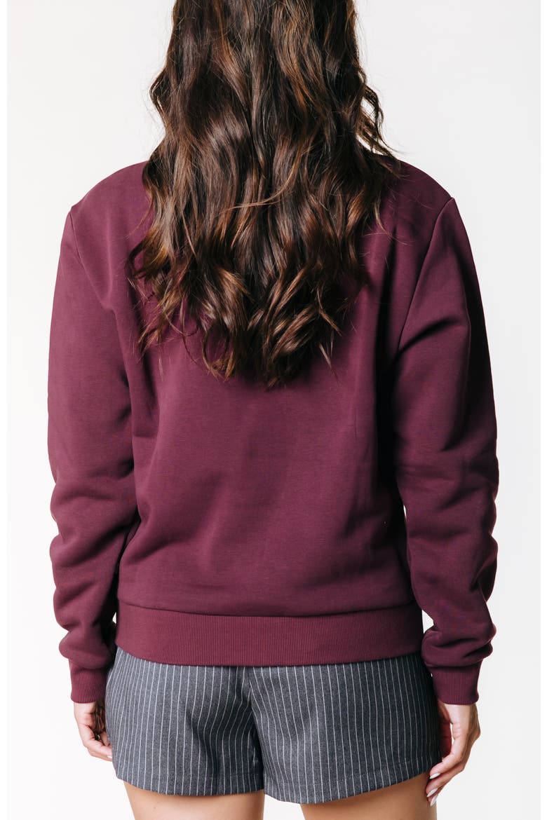 Logo Wave Puff Relaxed Sweat Port Red, Alternate, color, Port Red