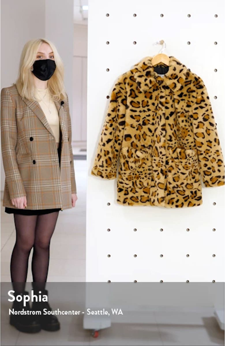 Eddie Leopard Pattern Faux Fur Jacket, sales video thumbnail