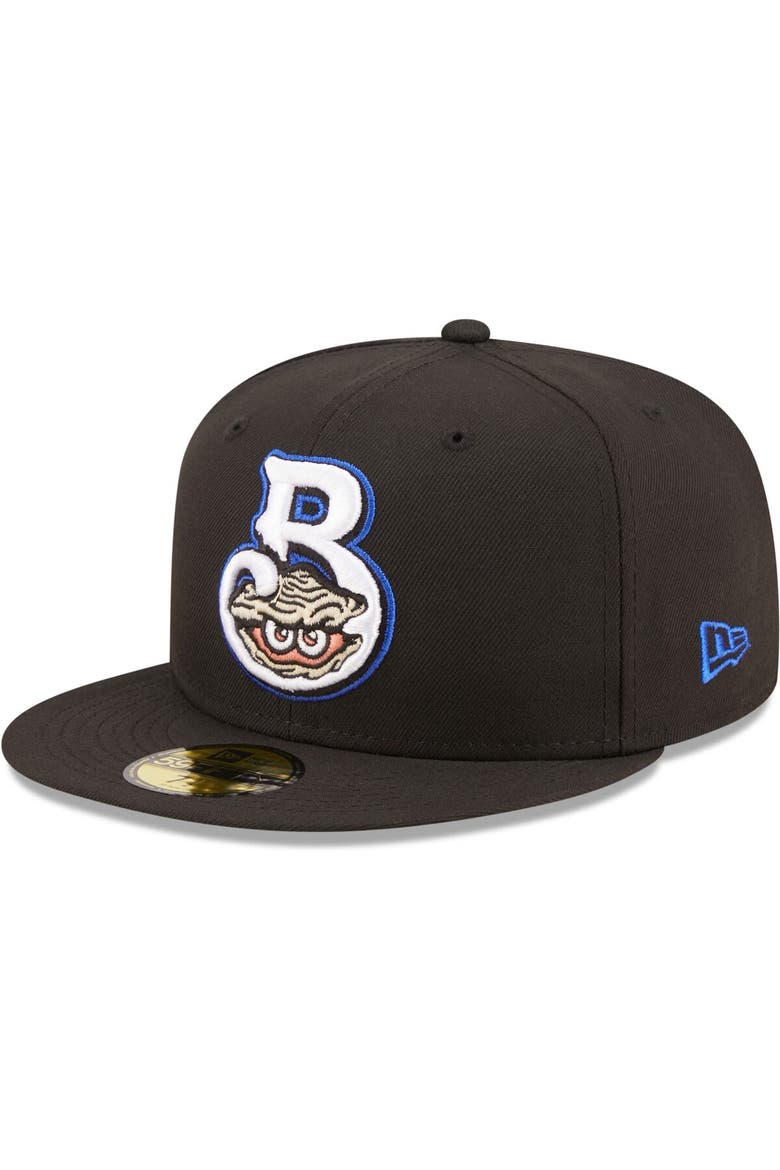 Men's New Era Black Biloxi Shuckers Authentic Collection 59FIFTY Fitted Hat, Main, color, Black