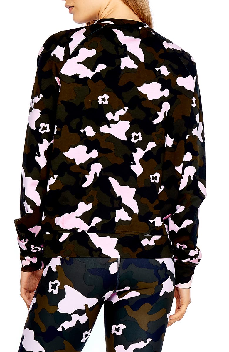 The Upside Forest Camo Bondi Crewneck Sweatshirt, Alternate, color,