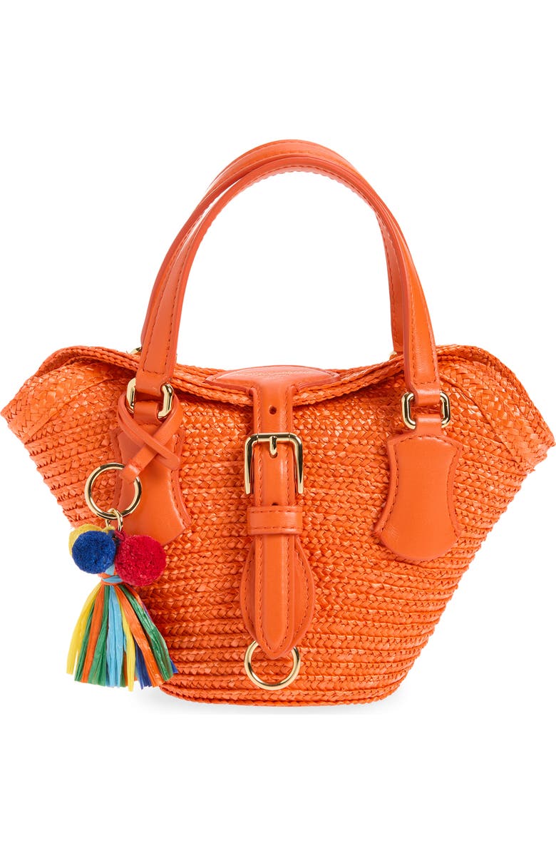 Dolce&Gabbana Coffa Capri Woven Straw Tote, Main, color, 8Z286 Arancio/ Orange