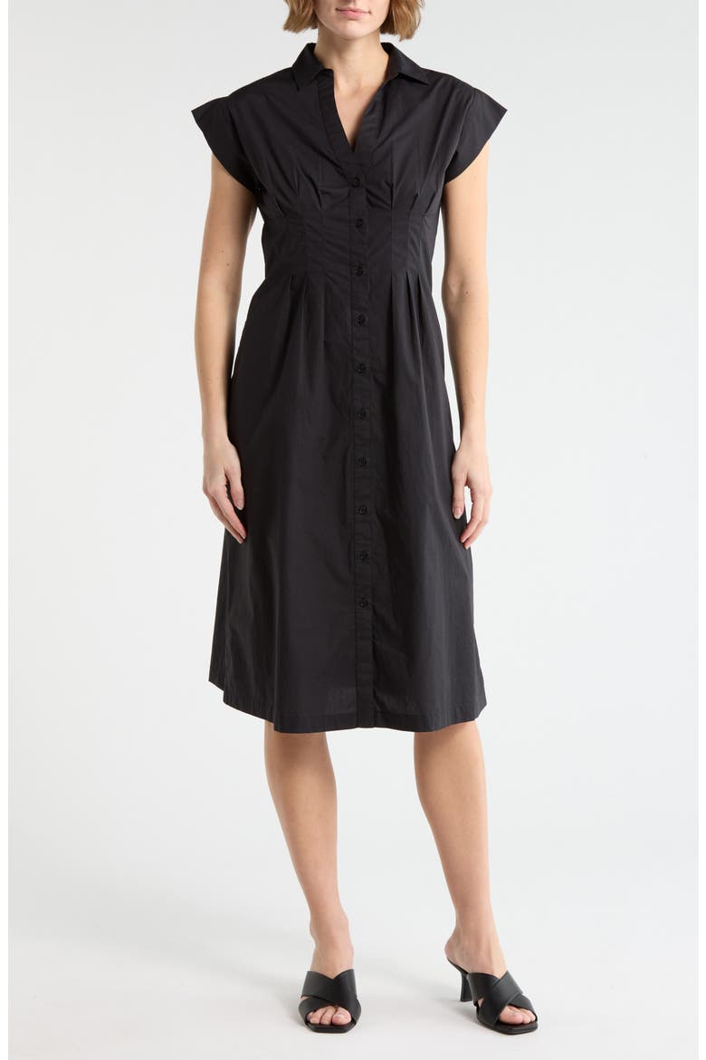 Tia Short Sleeve Dress, Main, color, BLACK