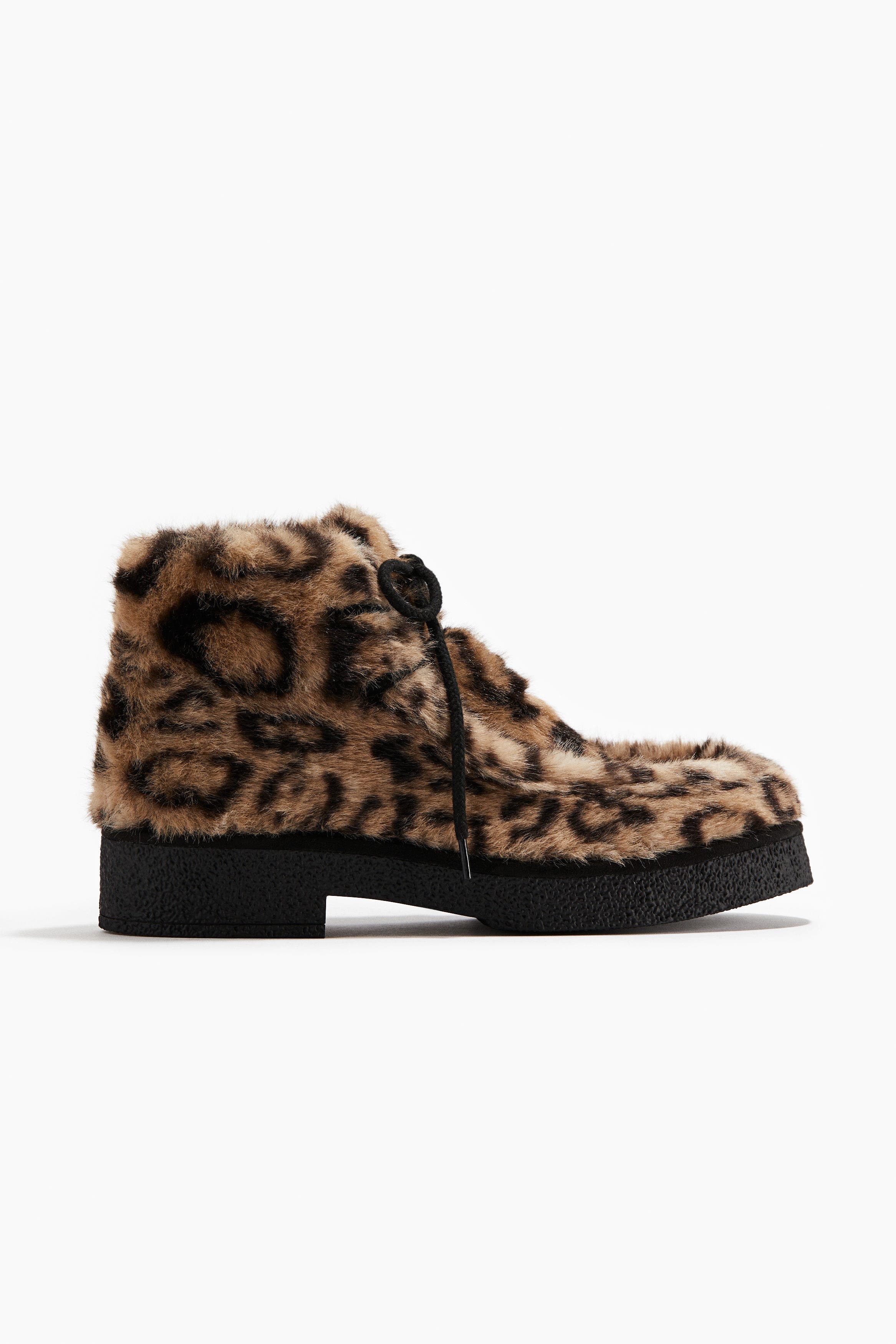 Lace-up Boots, Alternate, color, Beige/leopard print