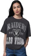 STARTER Women's Starter Heather Black Las Vegas Raiders Oversized Hall of Fame T-Shirt