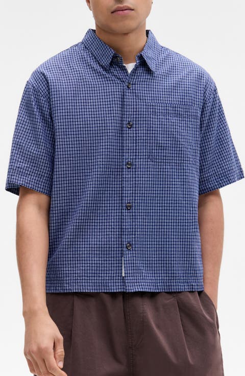 Boxy Check Short Sleeve Button-Up Shirt