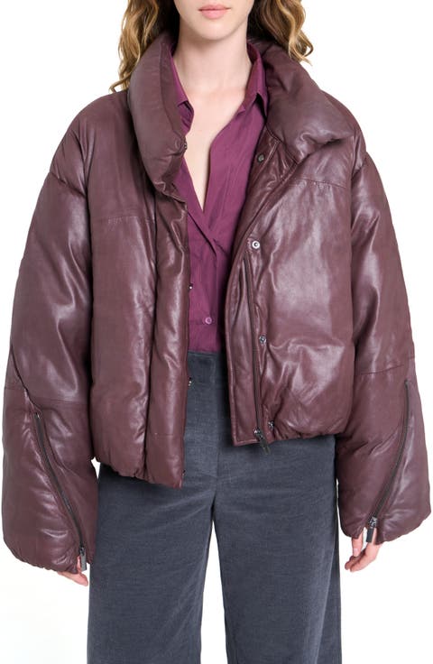 Leather Puffer Jacket
