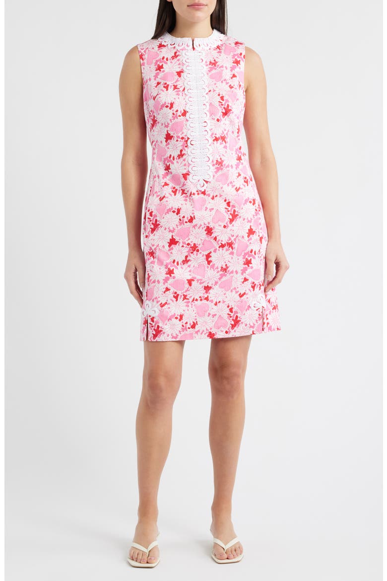 Cleodora Sleeveless Stretch Shift Dress, Main, color, COCONUT DEAR HEART