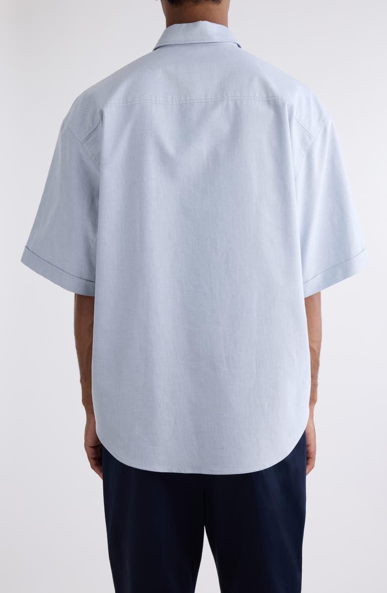 AMI PARIS Ami de Coeur Monogram Boxy Button-Down Shirt, Alternate, color, 