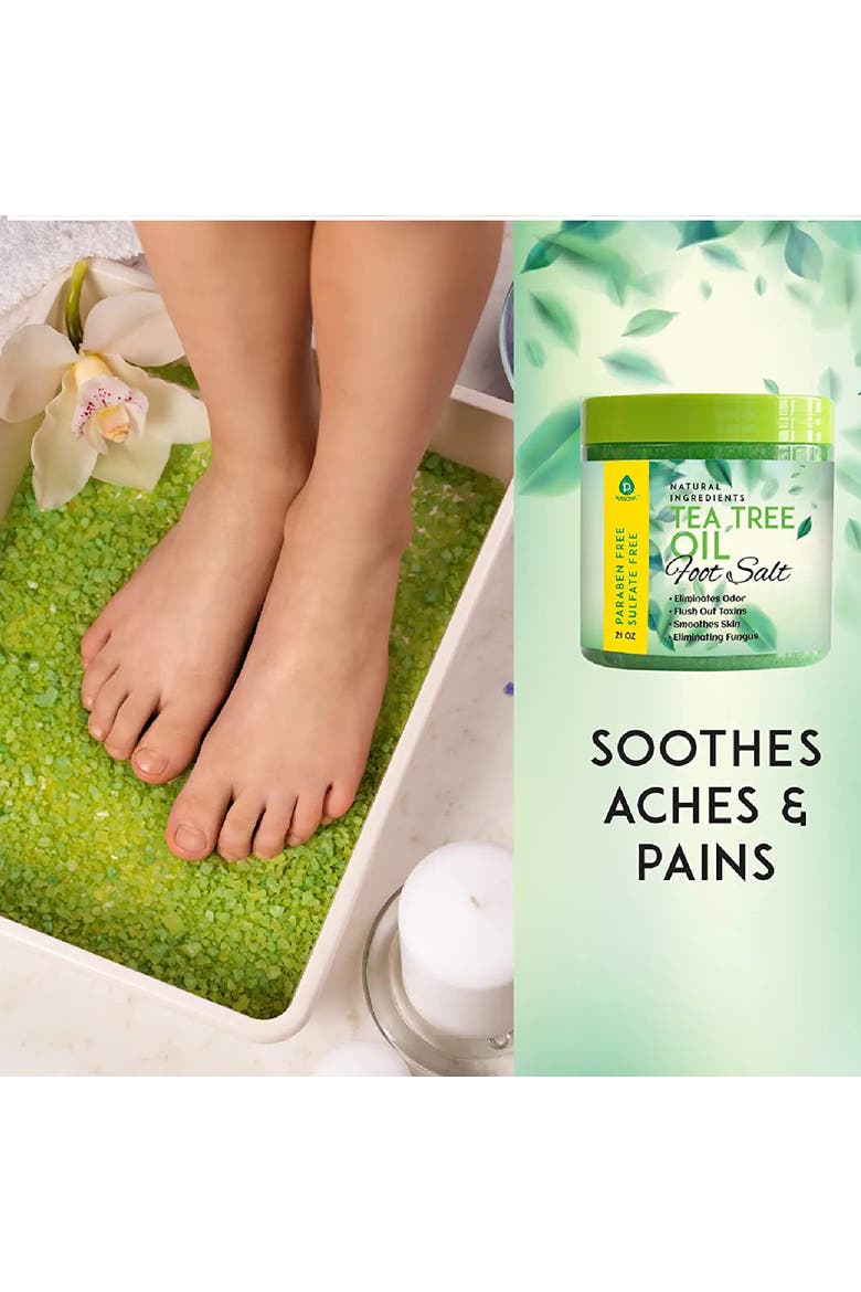 Tea Tree Oil Foot Salt 10 Oz, Alternate, color, Green