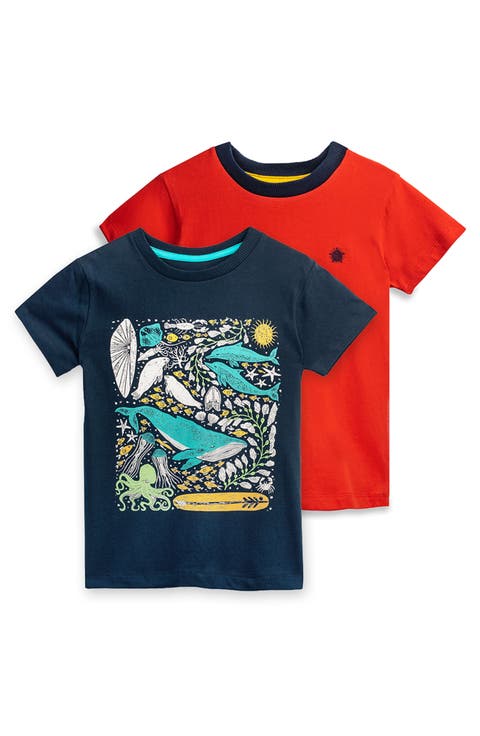 Organic Cotton Boys Short Sleeve Graphic T-Shirt 2-pack
